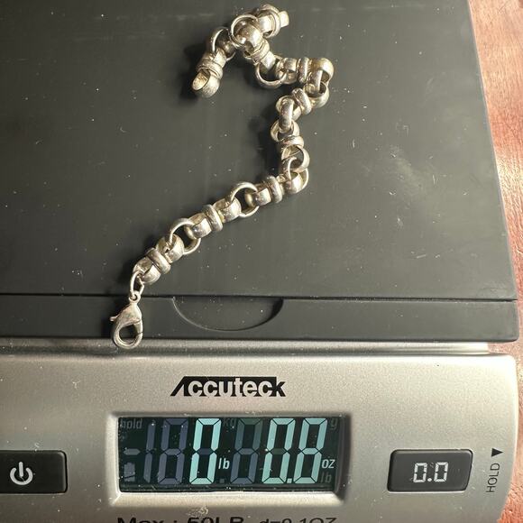 Silver tone Bracelet Boho Bohemian Chain Link Minimalist - Picture 5 of 7